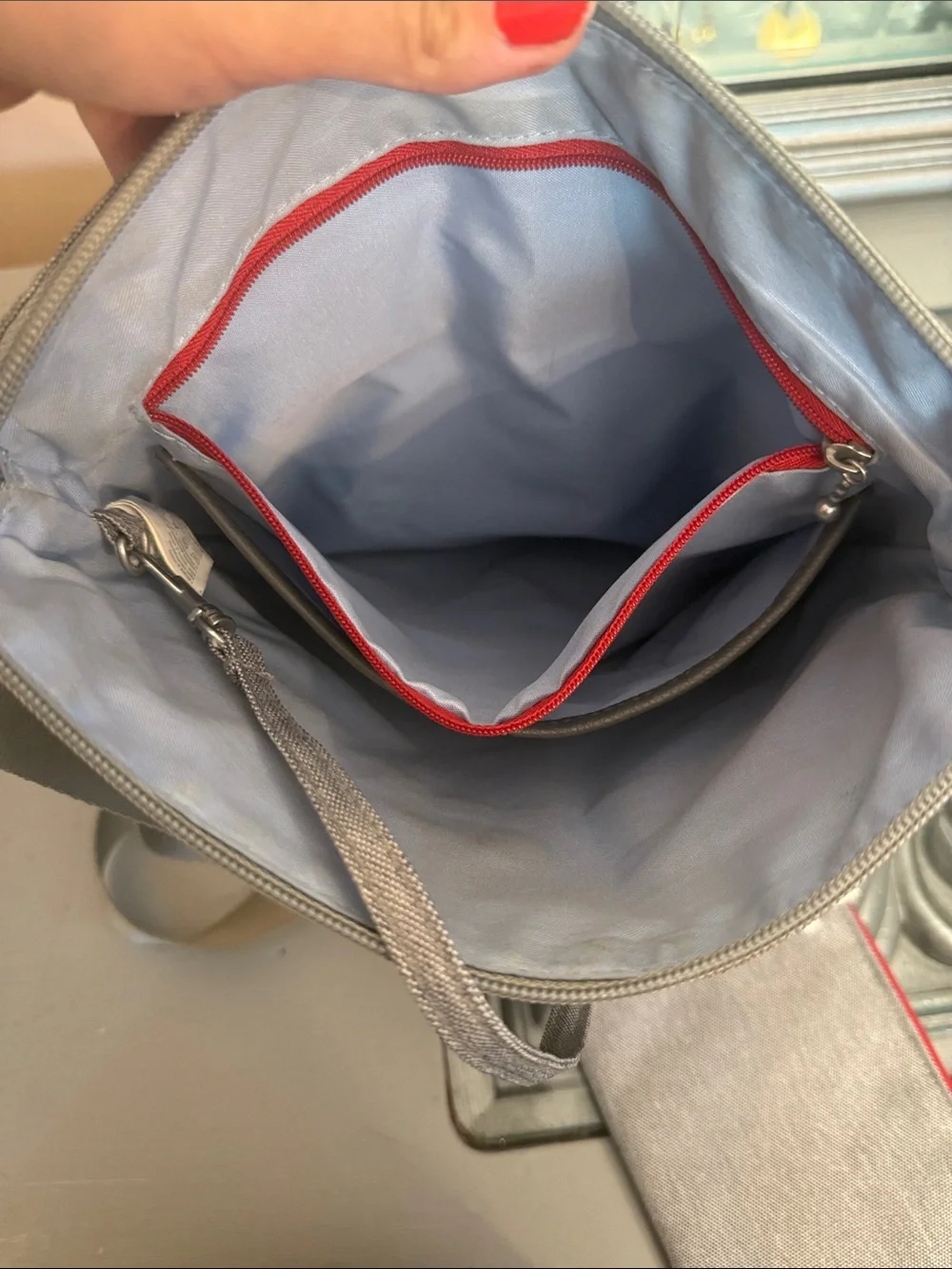 Baggallini Gray Crossbody Bag with Attached Wallet